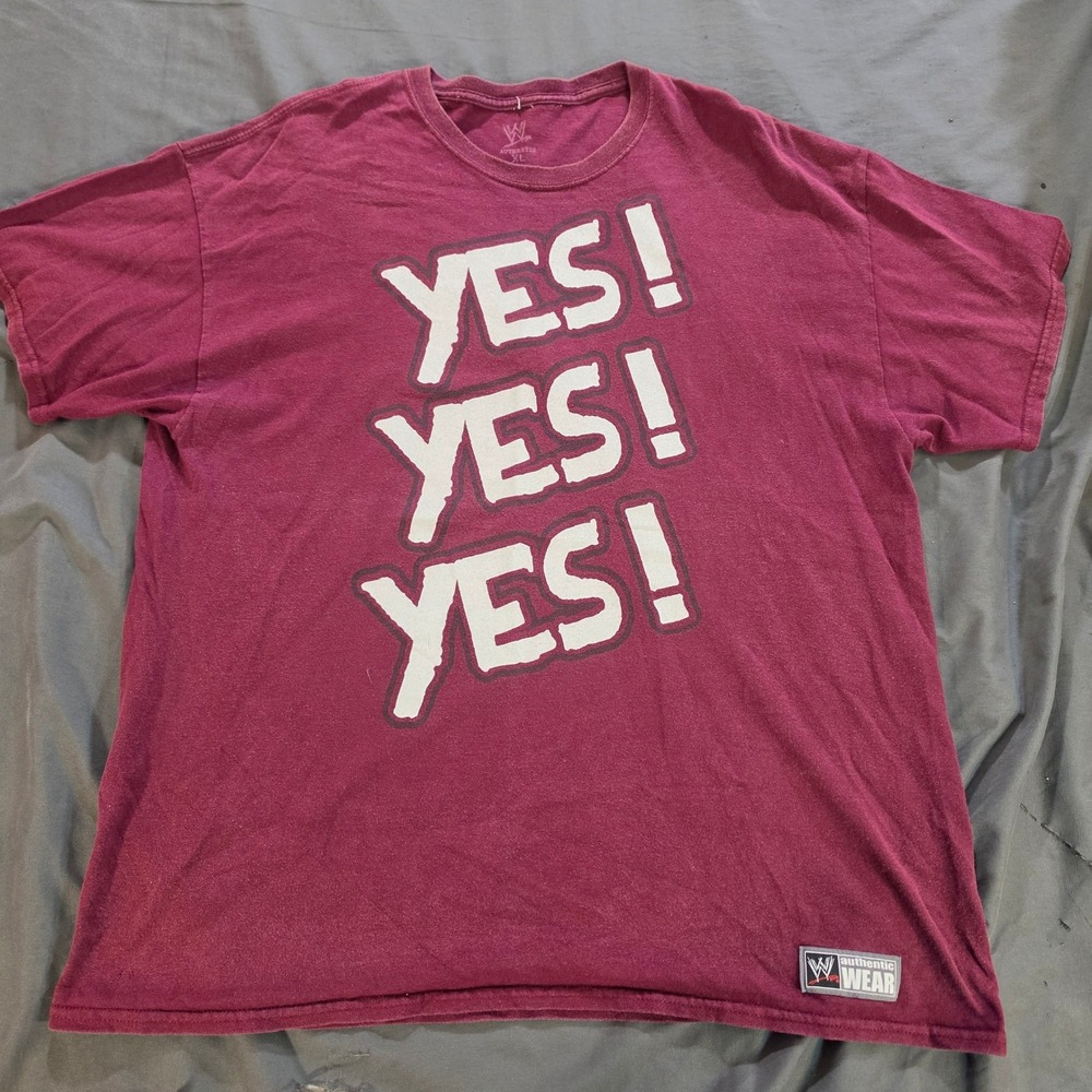 WWE Daniel Bryan Yes Yes Yes Graphic T-Shirt Maroon Mens XL Authentic Wear